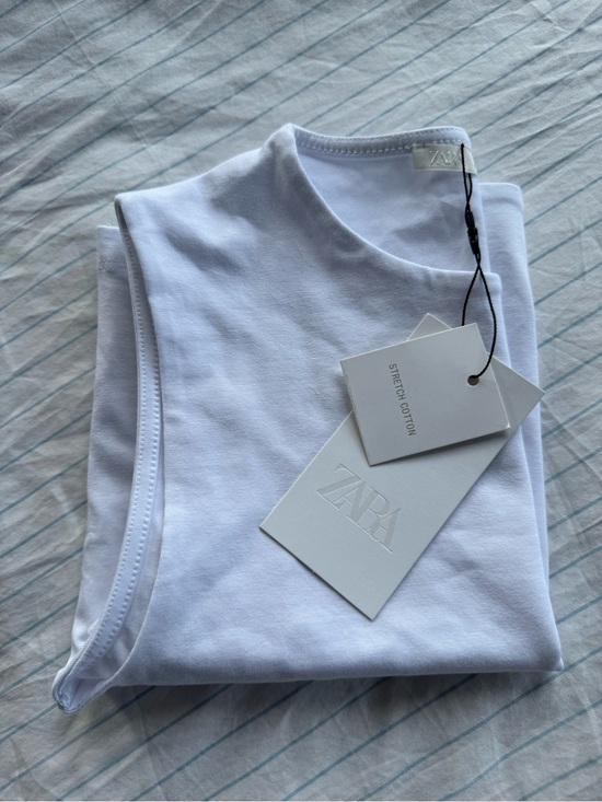 Zara Tops - ZARA White Stretch Cotton Tank Top. NWT. Size: S